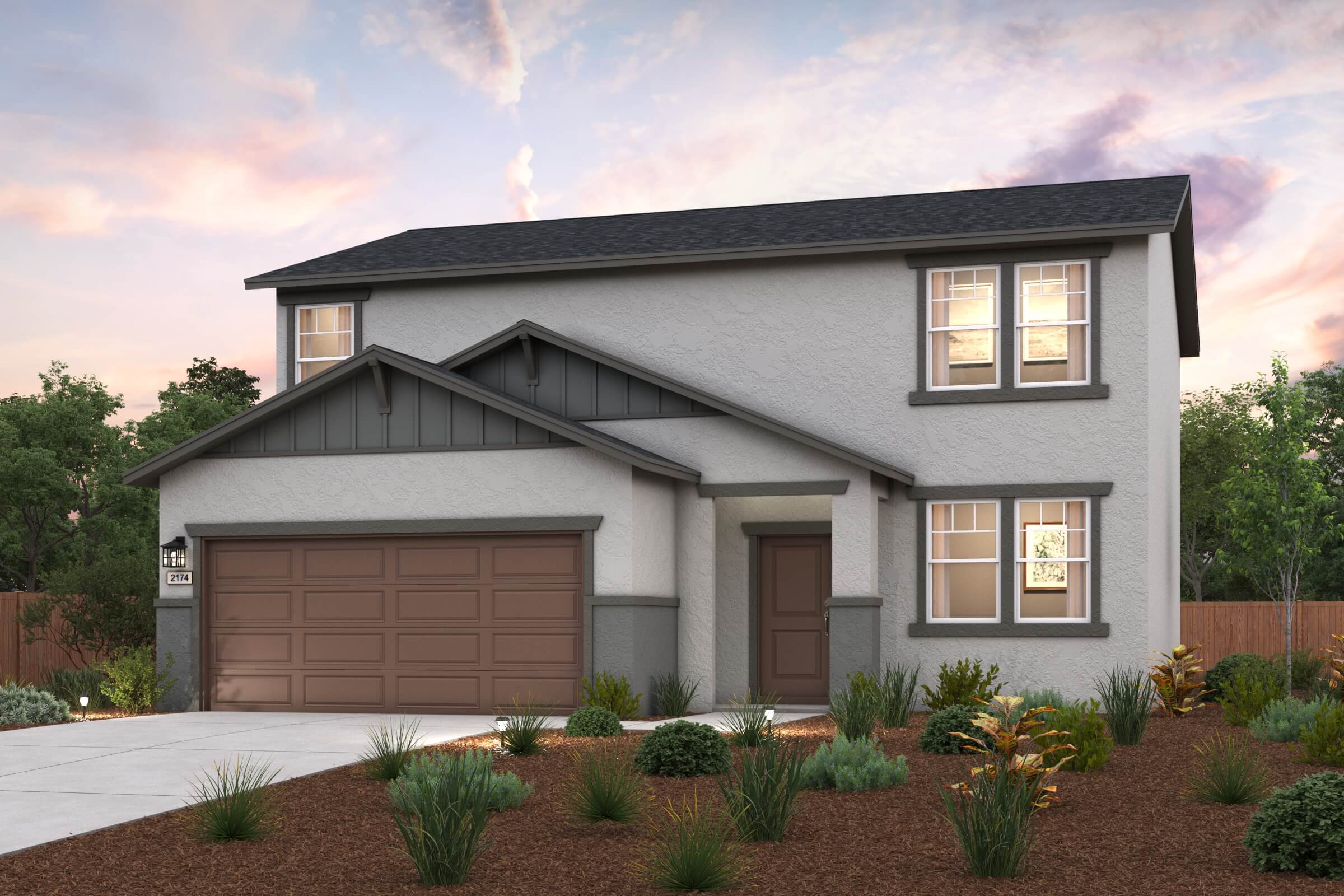 A house with a garage.