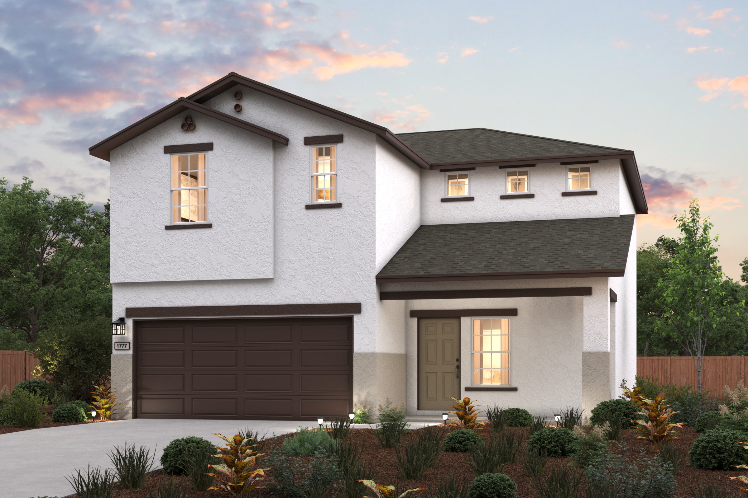 A house with a garage.