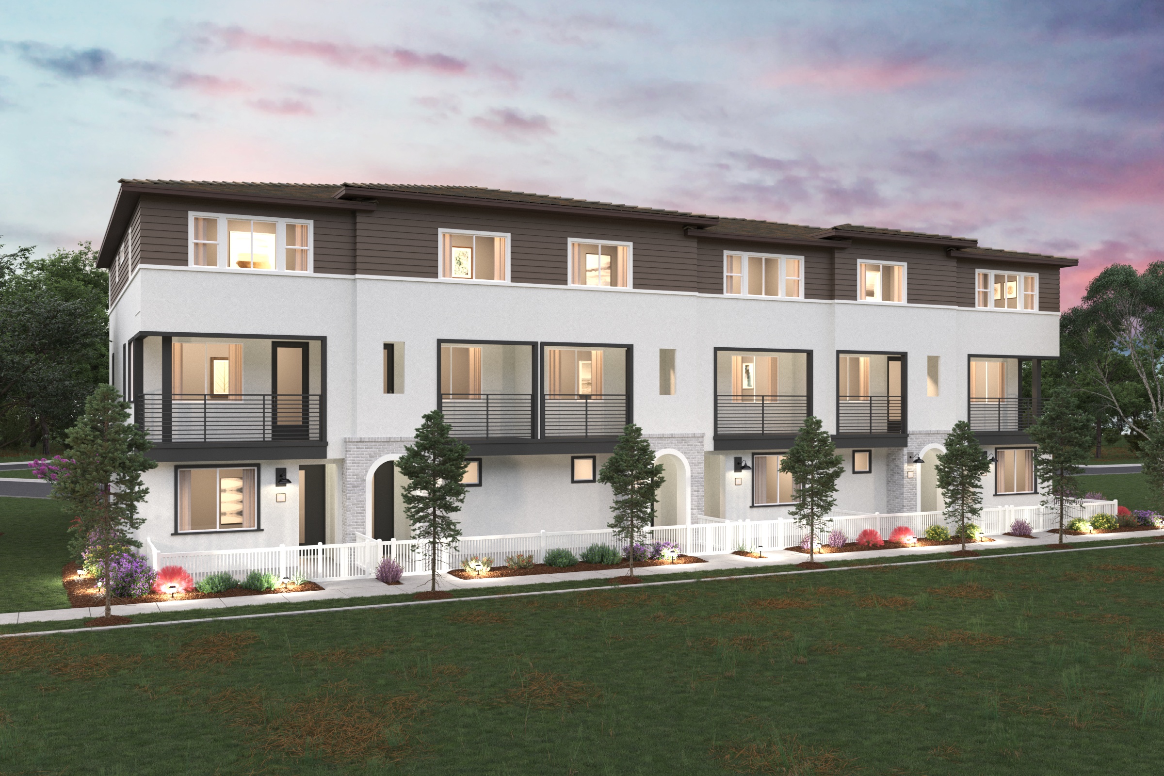 A building with a lawn in front.