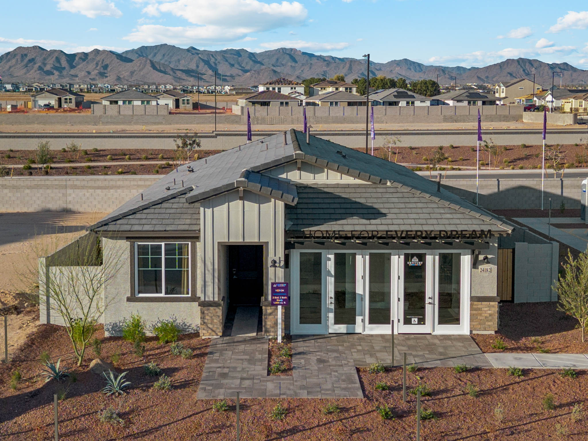 A small house with a roof.