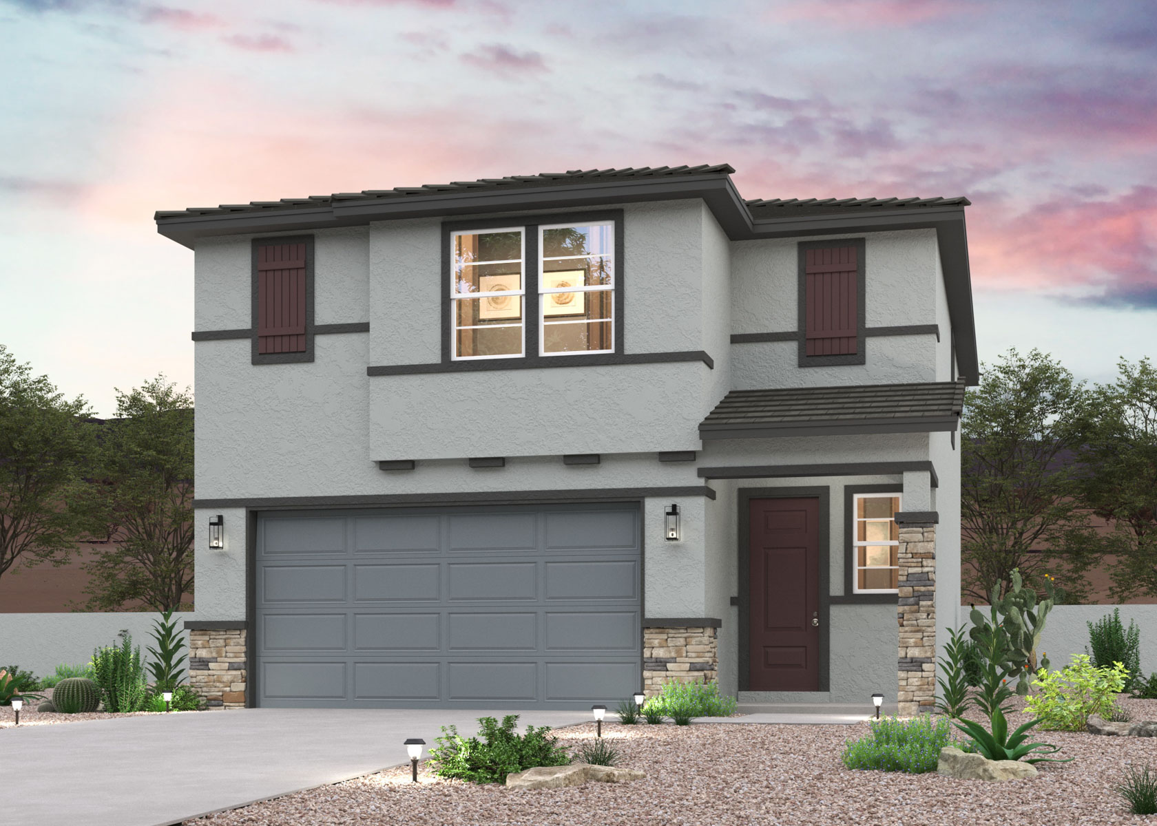 2- Story Home front elevation rendering at North Copper Canyon in Surpise, AZ.