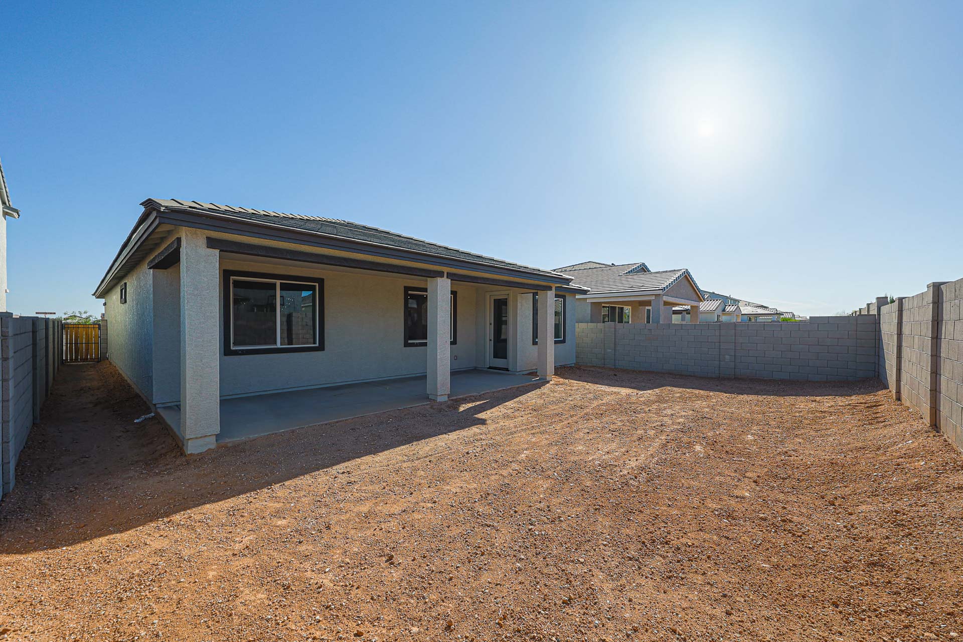 A house with a fence around it.