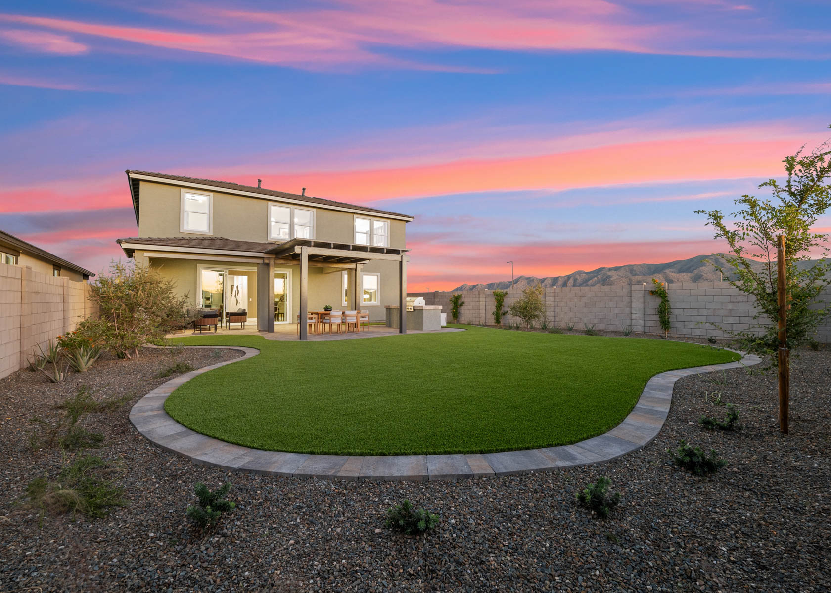 A house with a large yard.