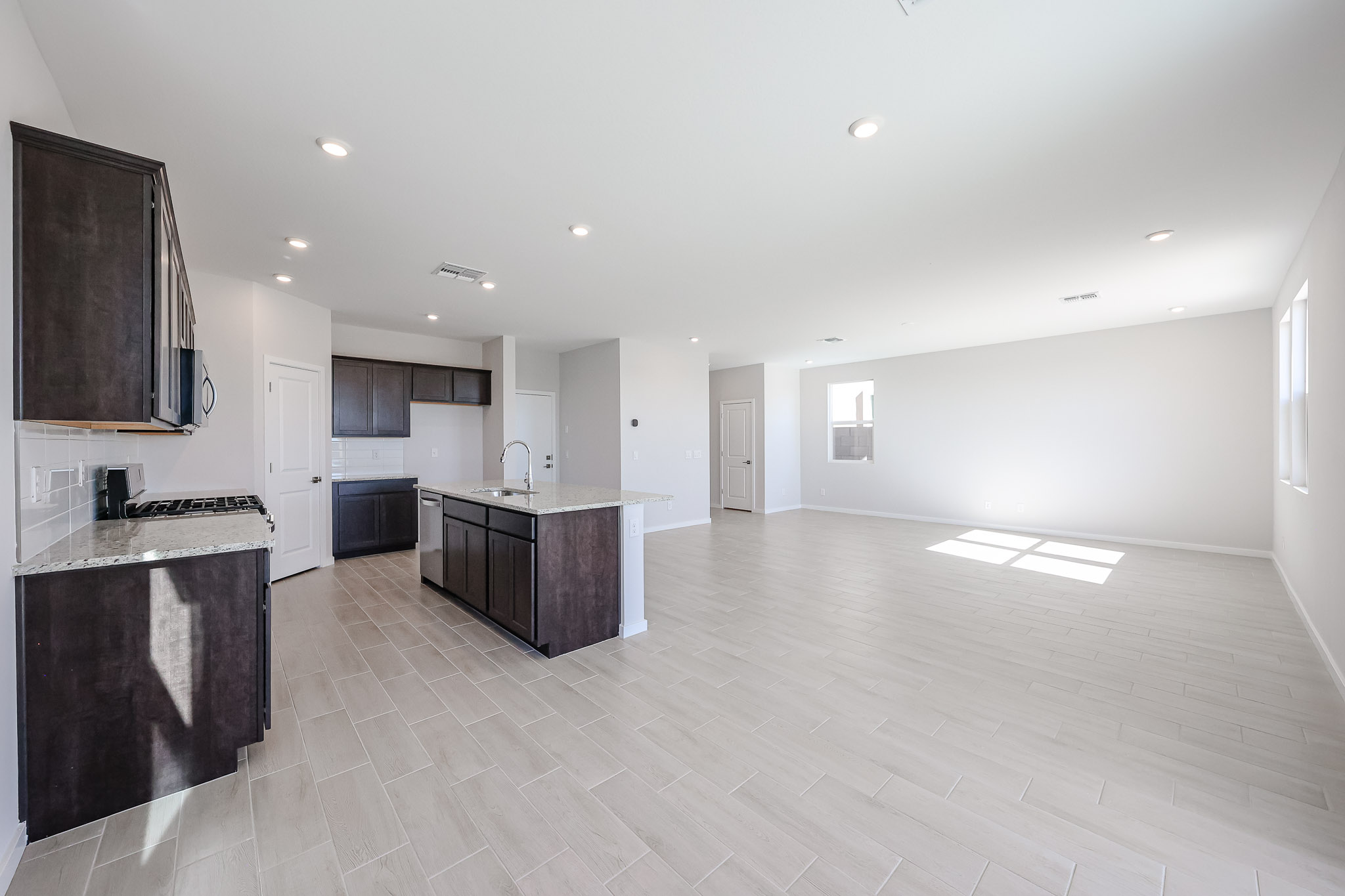 A large empty kitchen.