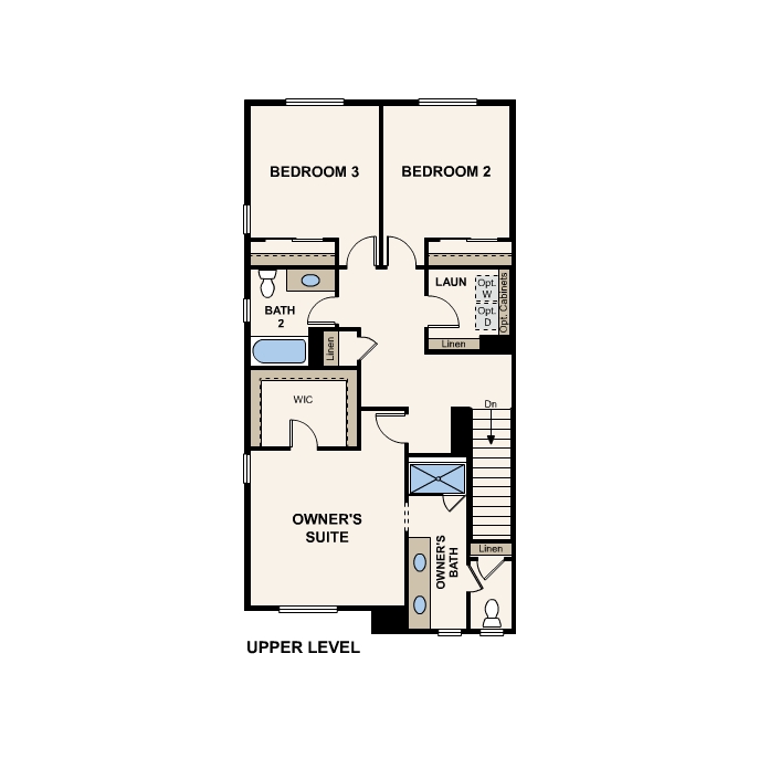 Diagram, engineering drawing. Ponderosa Floorplan, Upper Level