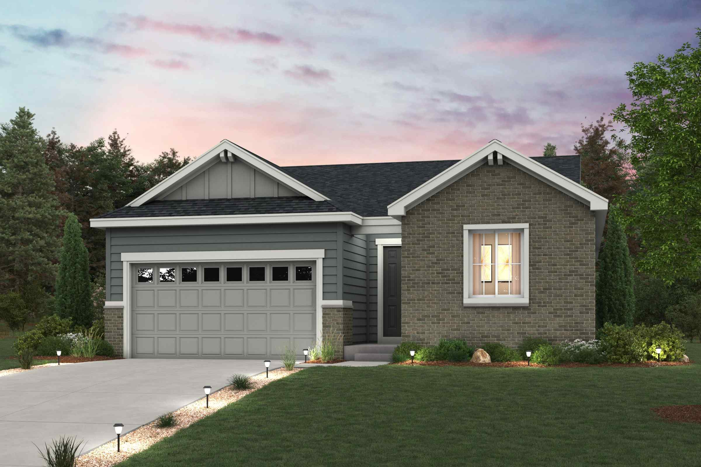 A house with a driveway.