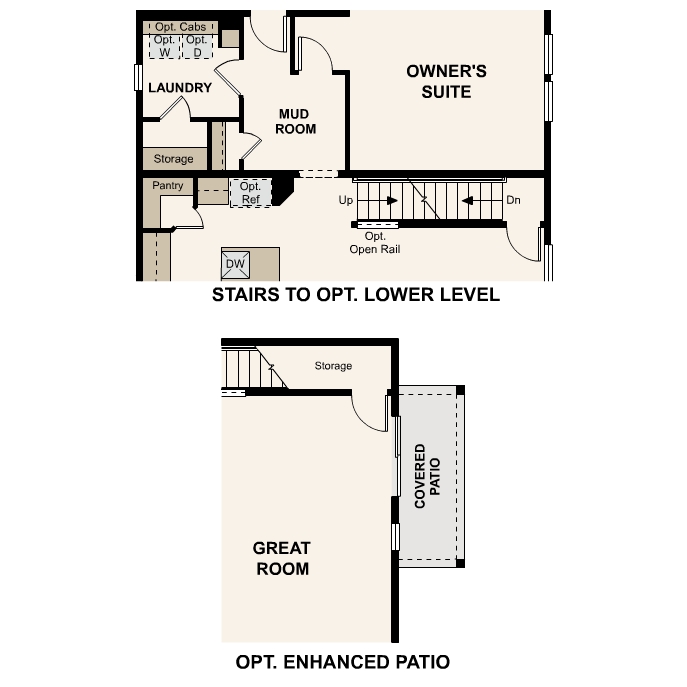 Diagram, engineering drawing. Madison Floorplan, Main Level Options