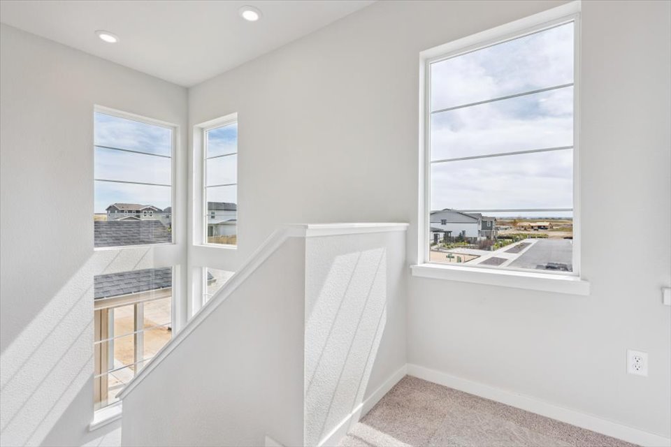 A staircase in a room.