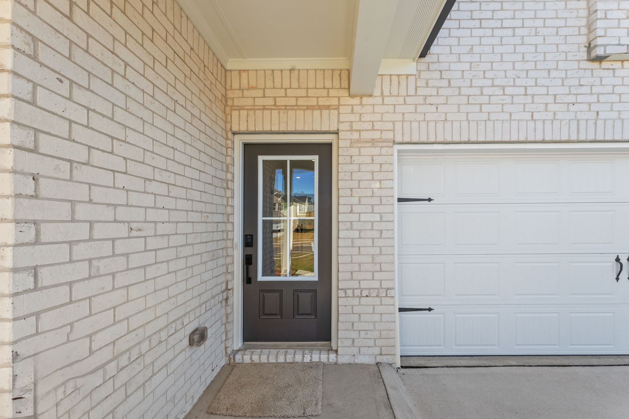 A white garage door.