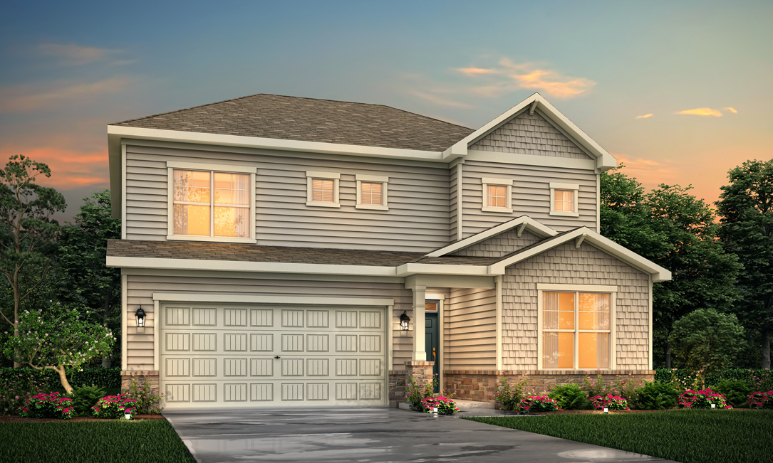 A house with a garage.