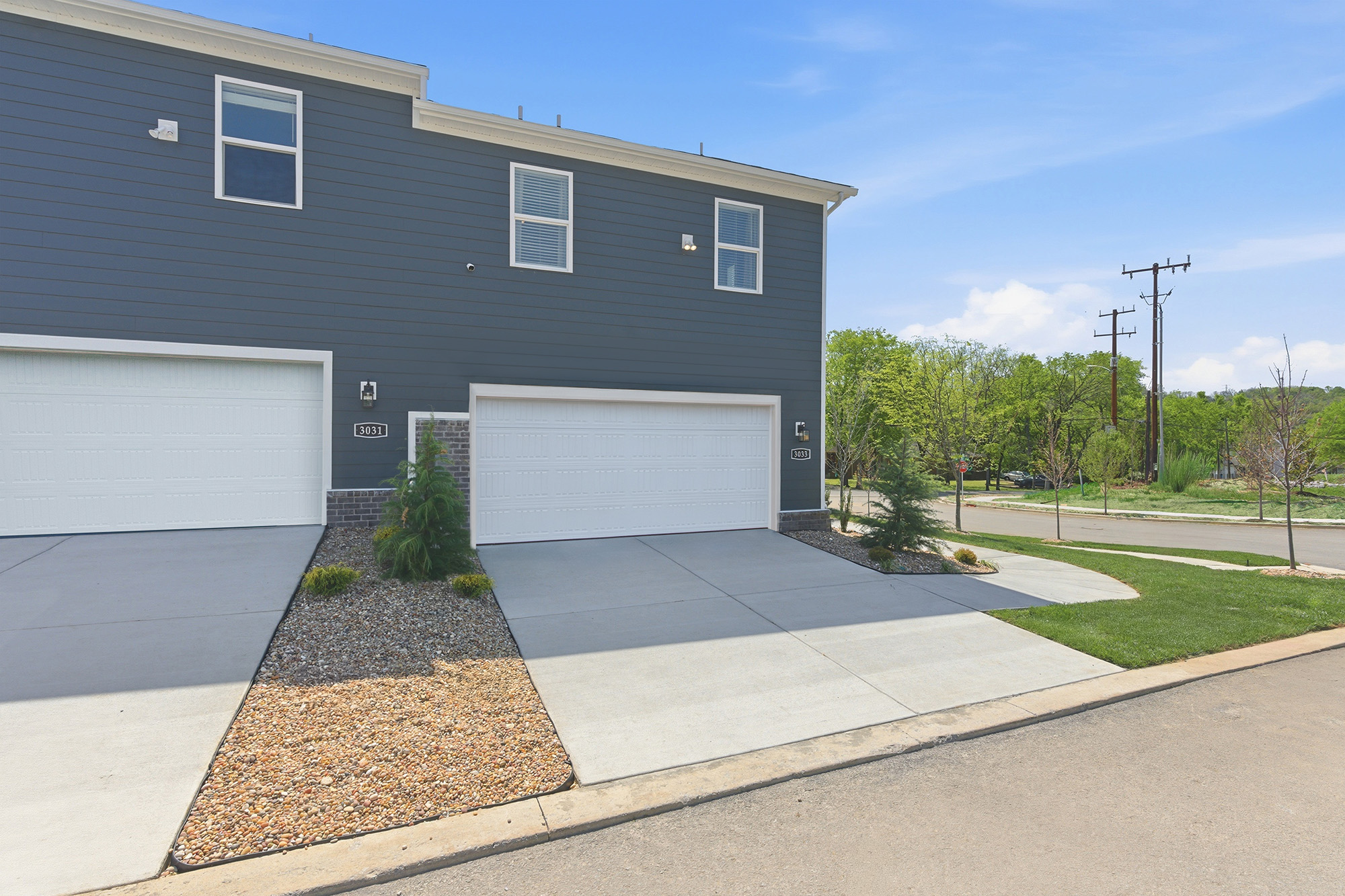 A house with a garage.
