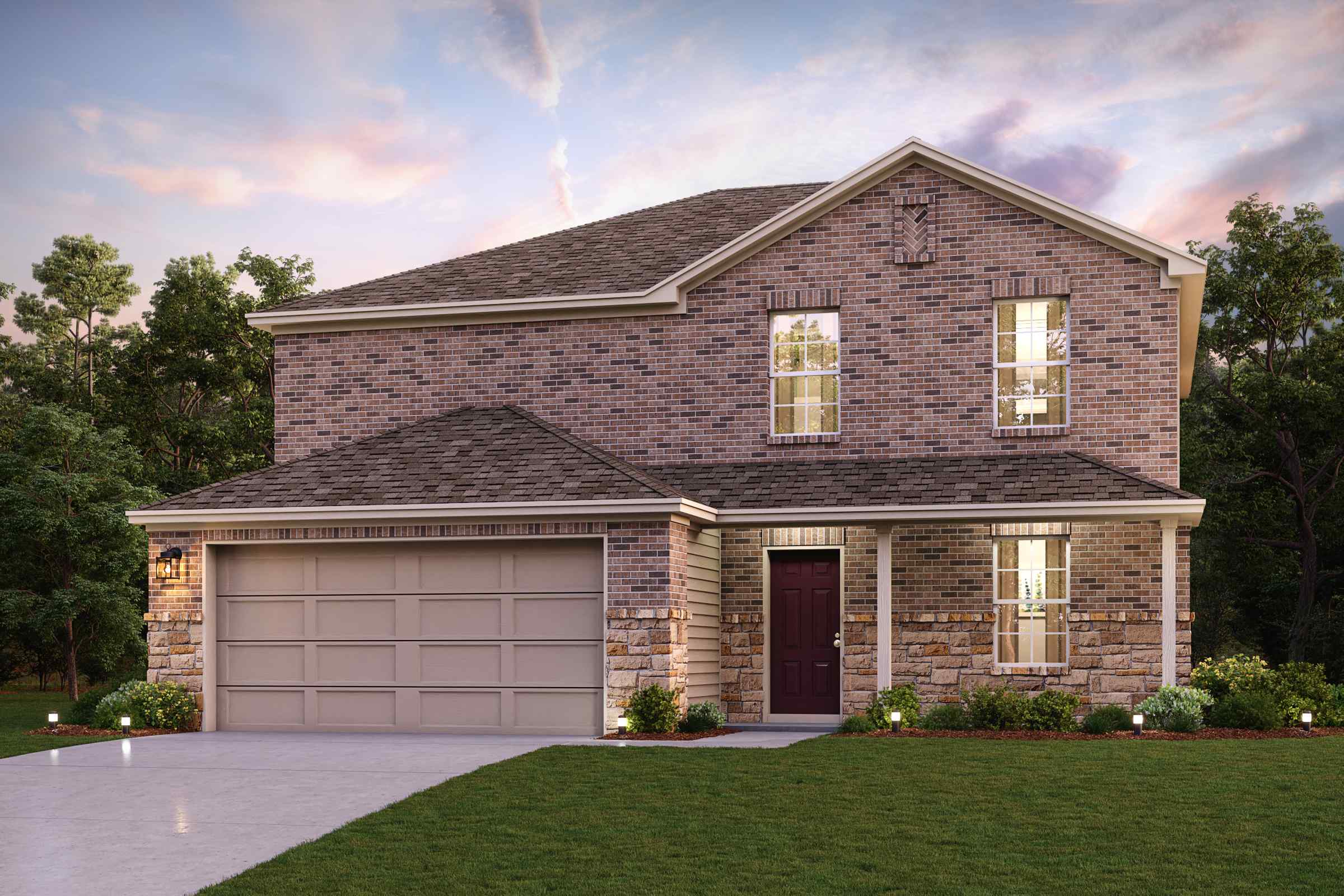 A house with a garage.