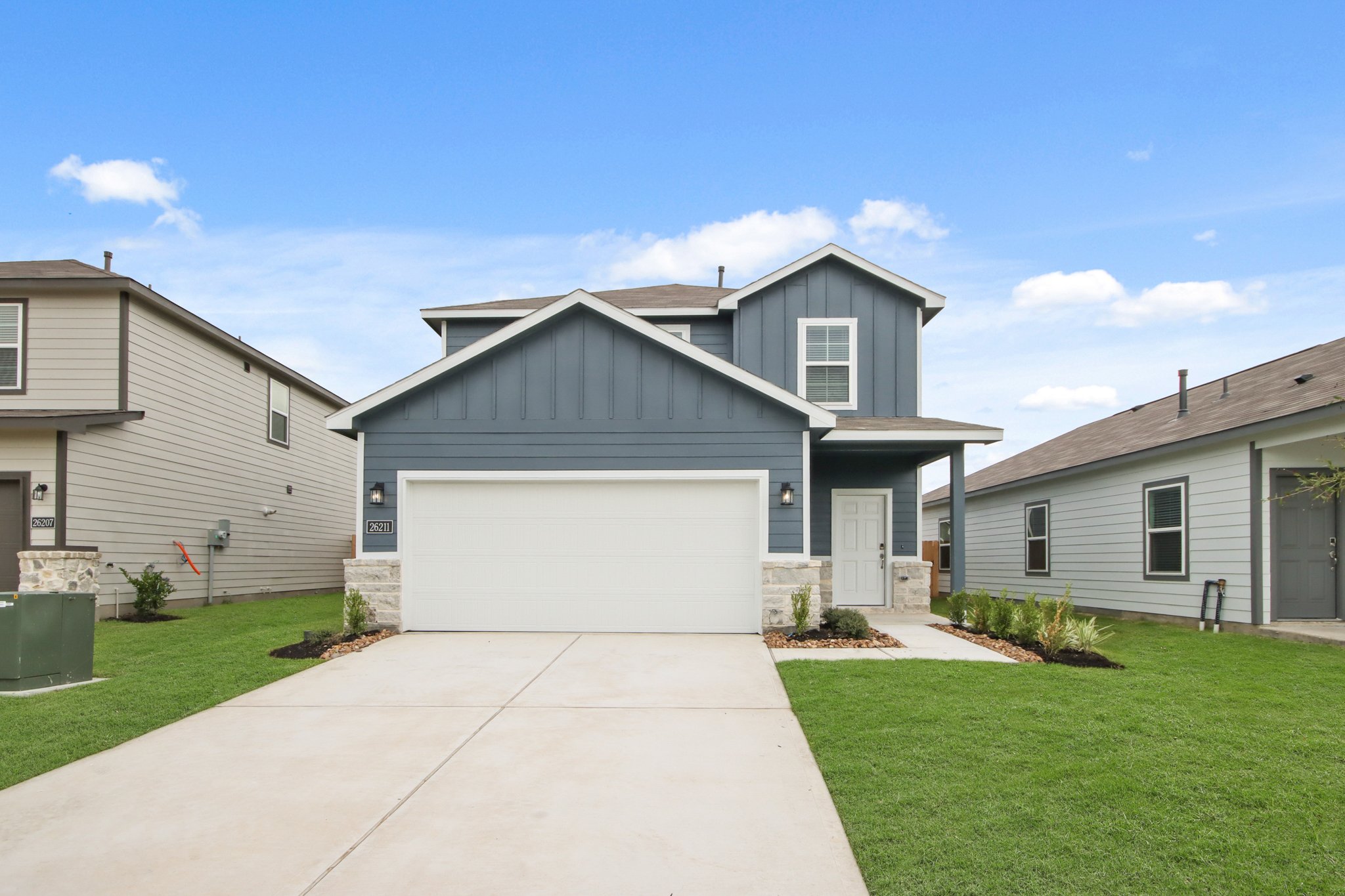 A house with a garage.