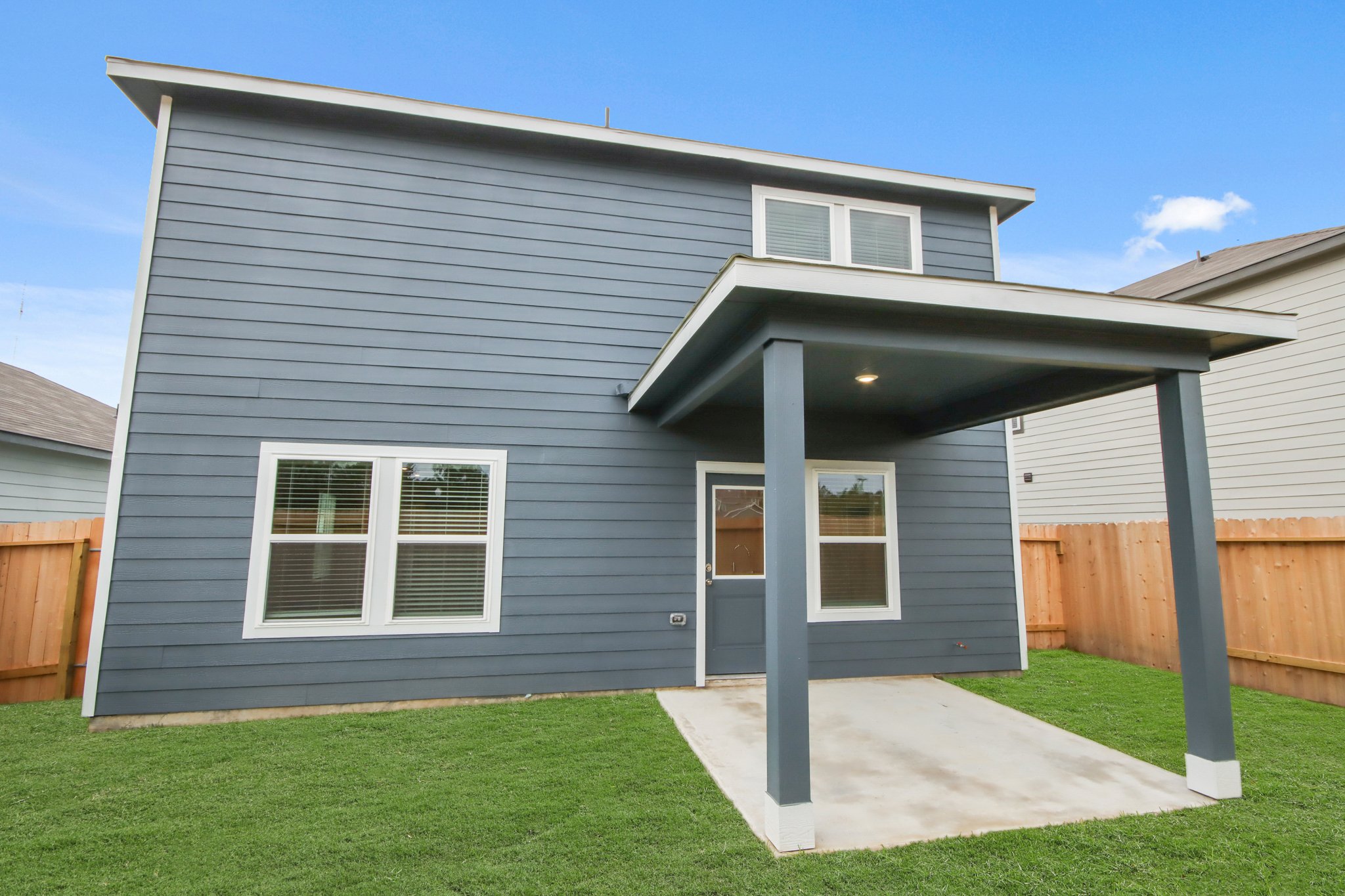 A house with a garage.