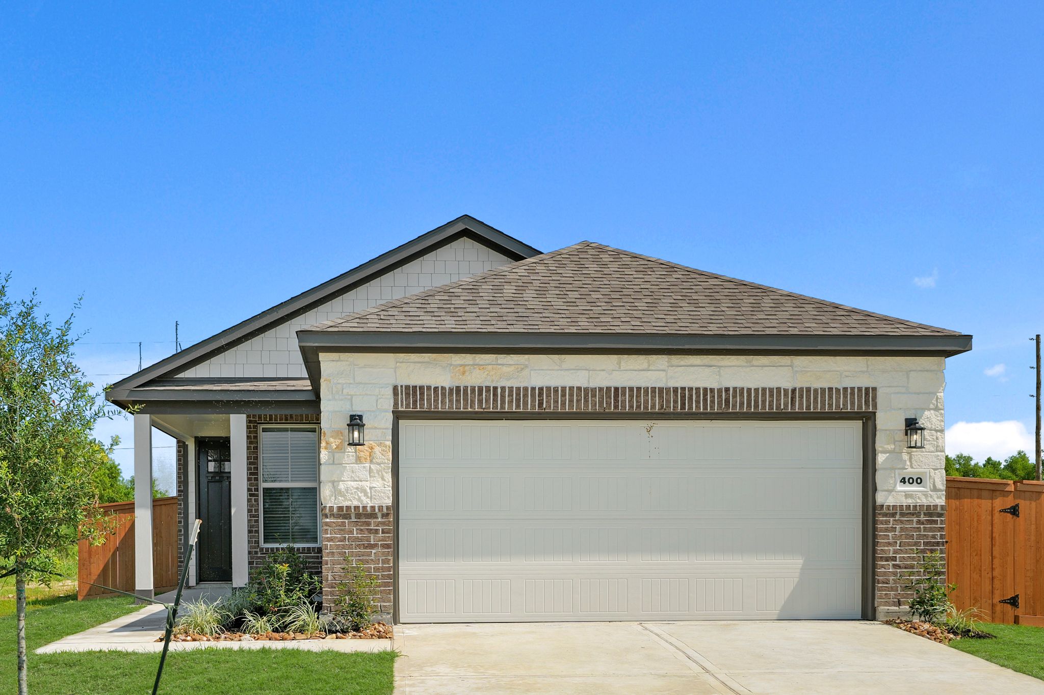 A garage with a garage.