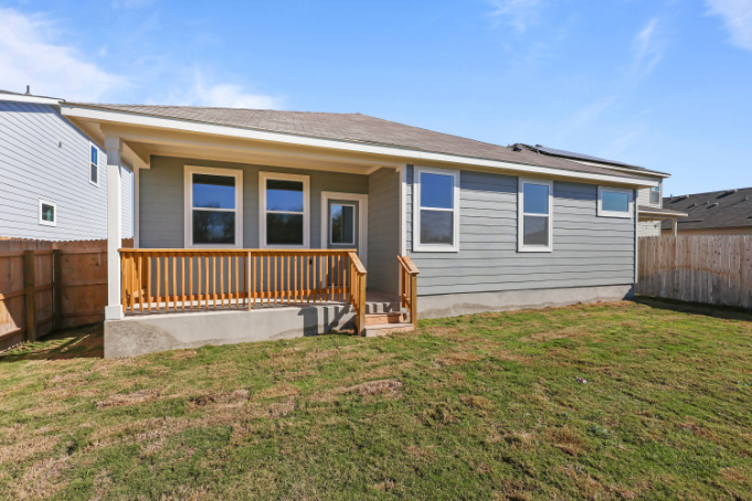 A house with a deck.