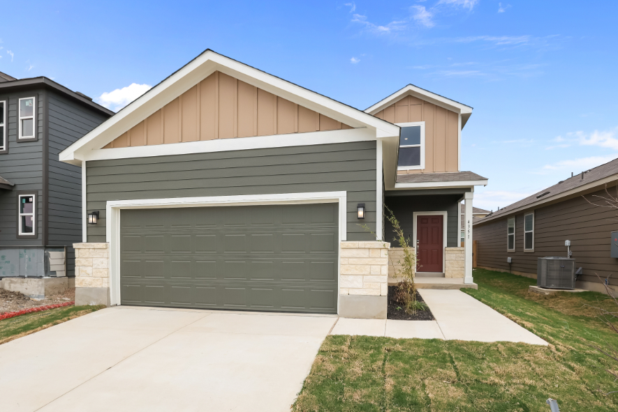 A house with a garage.