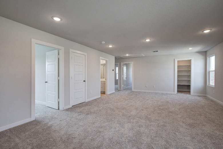 A room with white doors.