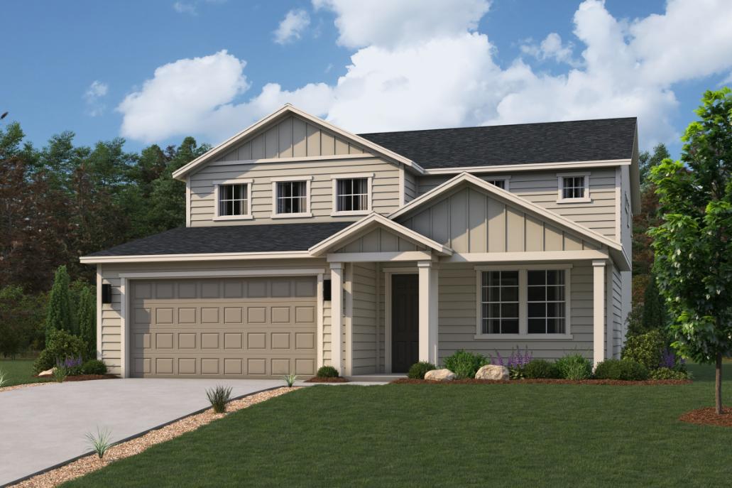 A house with a large front yard.