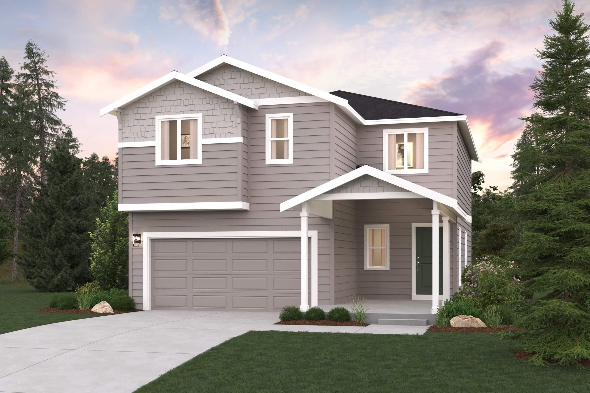 A house with a garage.