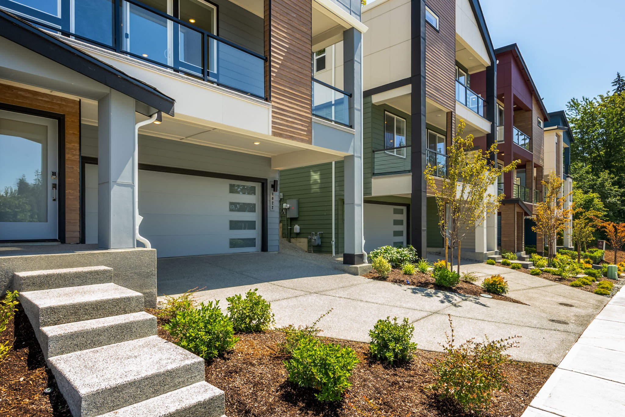 A building with a driveway and a brick driveway.