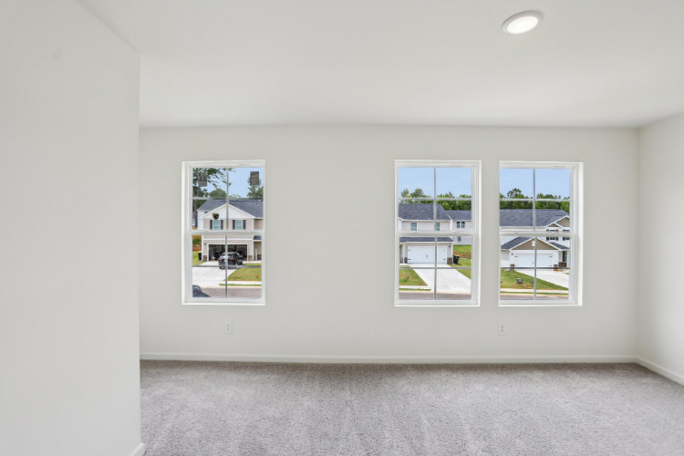 A room with windows.