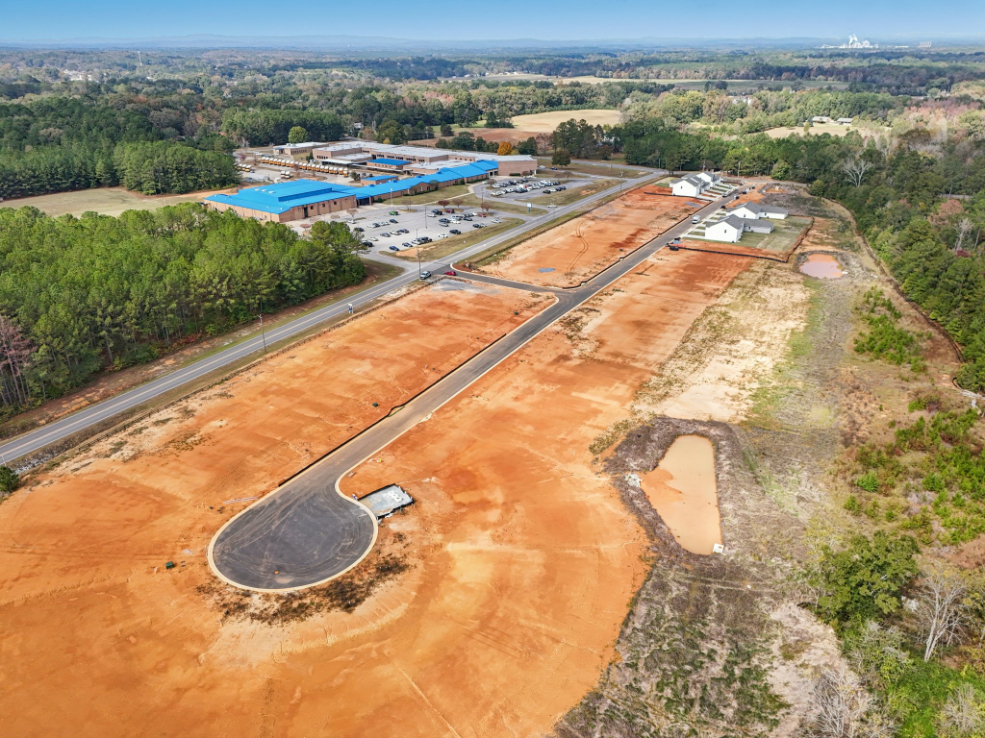 A high angle view of a road.