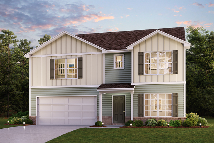 A house with a garage.