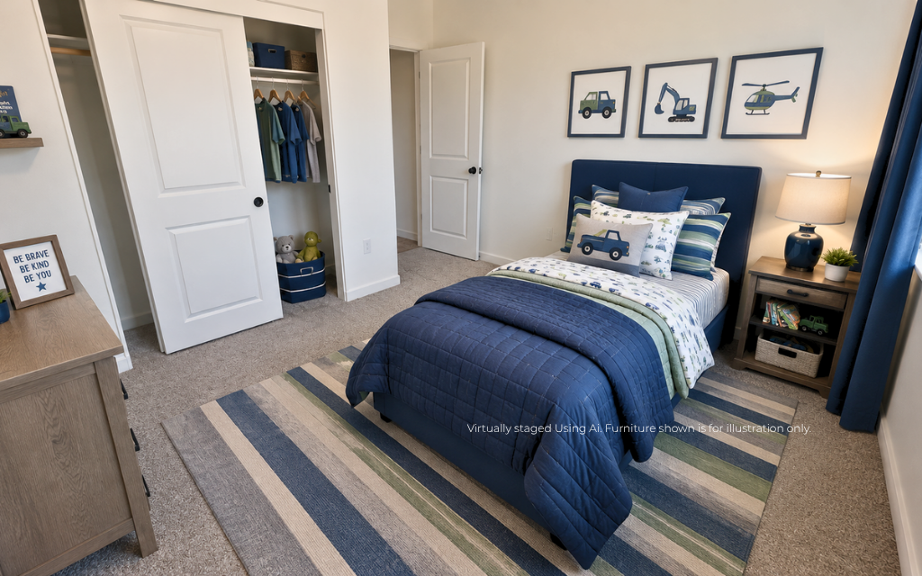 A bedroom with two beds.